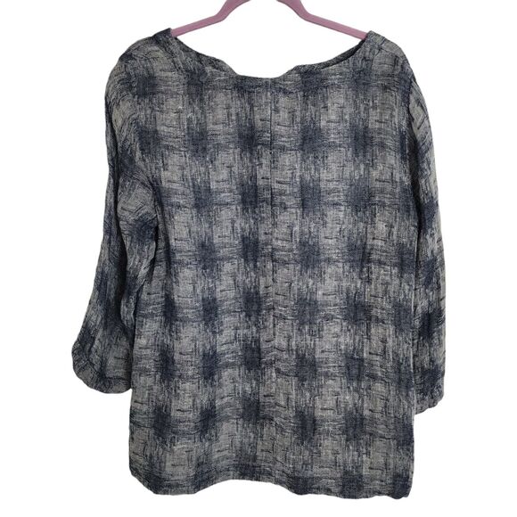 Women's J. Jill Pure Jill Medium 3/4 Sleeve Tunic Shirt Top Bluish Lagenlook EUC - Picture 7 of 8